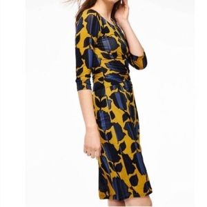 Boden SIZE 16R Yellow and Blue Floral Harper Dress